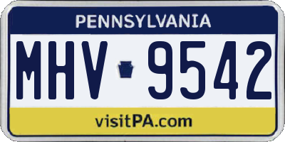 PA license plate MHV9542