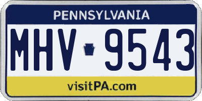 PA license plate MHV9543