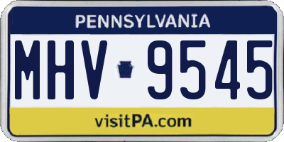 PA license plate MHV9545
