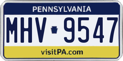 PA license plate MHV9547