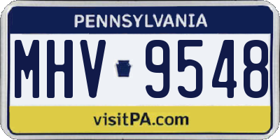 PA license plate MHV9548