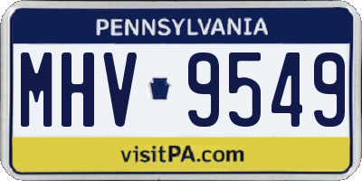 PA license plate MHV9549