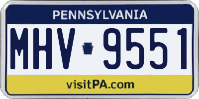 PA license plate MHV9551