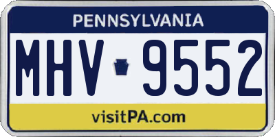 PA license plate MHV9552