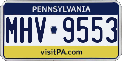 PA license plate MHV9553