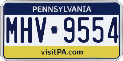 PA license plate MHV9554