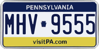 PA license plate MHV9555