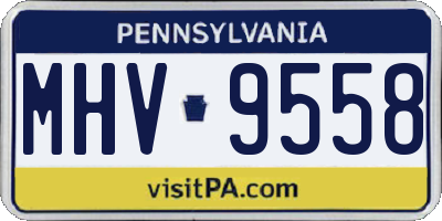 PA license plate MHV9558