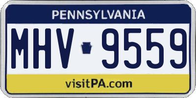 PA license plate MHV9559