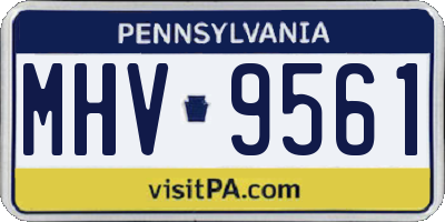 PA license plate MHV9561