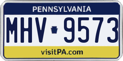 PA license plate MHV9573