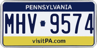 PA license plate MHV9574