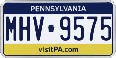 PA license plate MHV9575