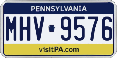 PA license plate MHV9576