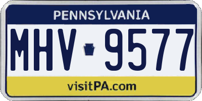 PA license plate MHV9577