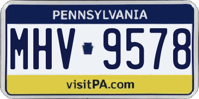 PA license plate MHV9578
