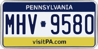 PA license plate MHV9580