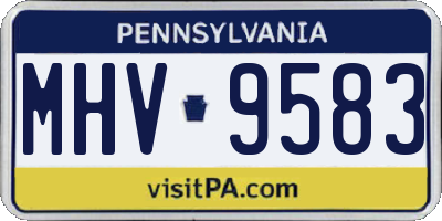 PA license plate MHV9583