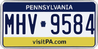 PA license plate MHV9584