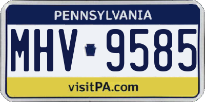 PA license plate MHV9585