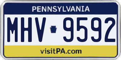 PA license plate MHV9592