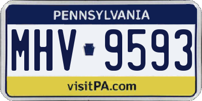 PA license plate MHV9593