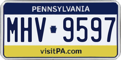 PA license plate MHV9597