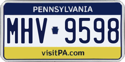 PA license plate MHV9598