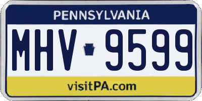 PA license plate MHV9599