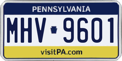 PA license plate MHV9601