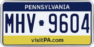 PA license plate MHV9604