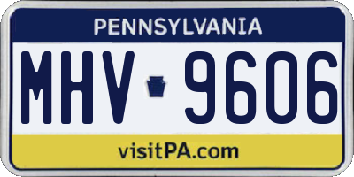 PA license plate MHV9606
