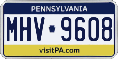PA license plate MHV9608