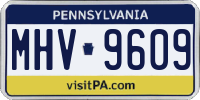 PA license plate MHV9609