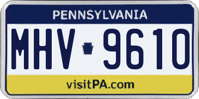 PA license plate MHV9610