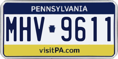 PA license plate MHV9611