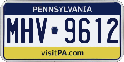 PA license plate MHV9612