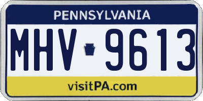 PA license plate MHV9613