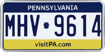 PA license plate MHV9614