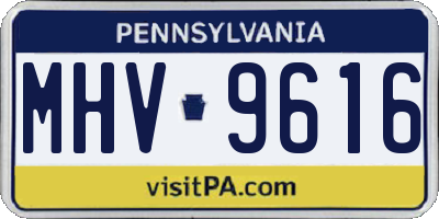 PA license plate MHV9616