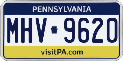 PA license plate MHV9620