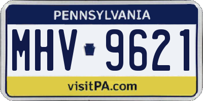 PA license plate MHV9621