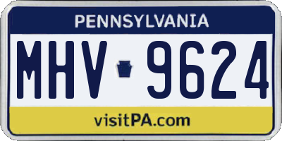 PA license plate MHV9624