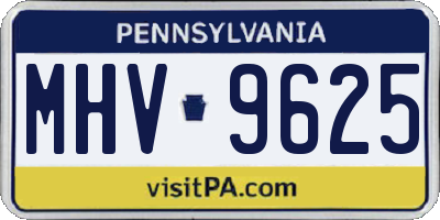 PA license plate MHV9625
