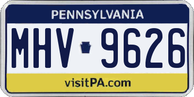 PA license plate MHV9626