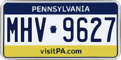 PA license plate MHV9627