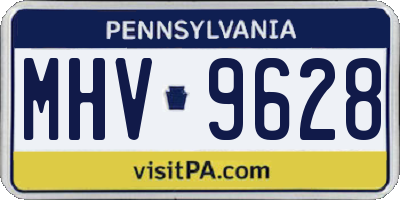 PA license plate MHV9628