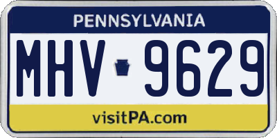 PA license plate MHV9629
