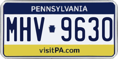 PA license plate MHV9630