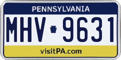 PA license plate MHV9631